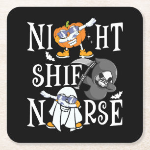 Night Shift Nurse Rechteckiger Pappuntersetzer