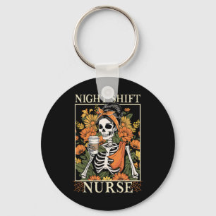Night Shift Nurse Skeleton Halloween Rn Nurses Wom Schlüsselanhänger