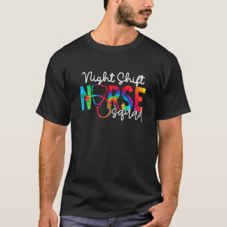 Night Shift Nurse Squad Watercol Love Stethoscope T-Shirt
