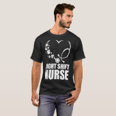 Night Shift Nurse St Patrick S Day Stethoscope Hea T-Shirt (Vorne ganz)