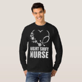 Night Shift Nurse St Patrick S Day Stethoscope Hea T-Shirt (Vorne ganz)