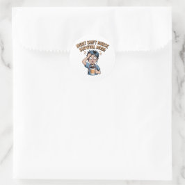 Night Shift Nurse Survival Mode Funny Nurse Sticke Runder Aufkleber