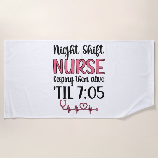 Night Shift Nurse Week Night Shift Nursing Funny F Strandtuch (Vorderseite)