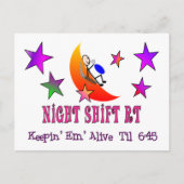 Night Shift RT MOON Stick Man Postkarte (Vorderseite)