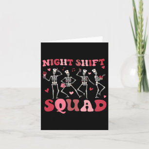Night Shift Squad Nurse Valentine's Day Dancing Sk Karte