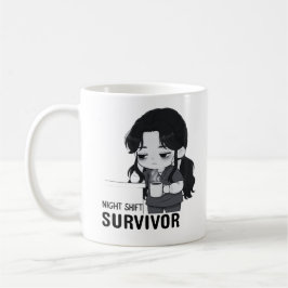 Night Shift Survivor Relatable Chibi Nurse Illustr Kaffeetasse