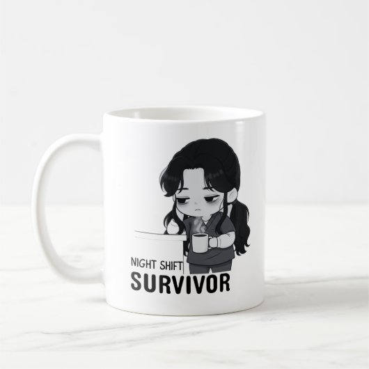 Night Shift Survivor Relatable Chibi Nurse Illustr Kaffeetasse (Links)