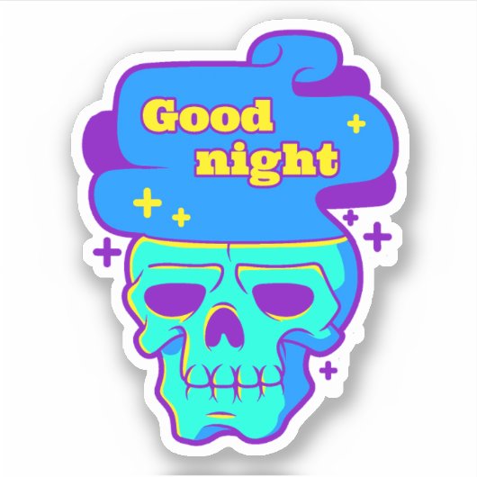 Night Skull Vinyl Sticker (Vorderseite)