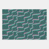 Night Sky Aquamarin grünes Wrapping Paper Trio Bun Geschenkpapier Set (Vorderseite)