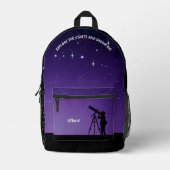 Night Sky Astronomy Backpack Lila & schwarz Bedruckter Rucksack (Vorderseite)