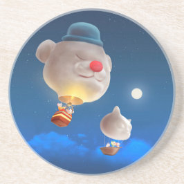 Night Sky Balloon Adventure Getränkeuntersetzer