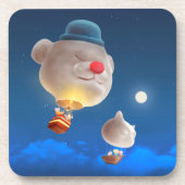 Night Sky Balloon Adventure Getränkeuntersetzer (Vorderseite)