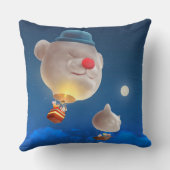 Night Sky Balloon Adventure Kissen (Rückseite)