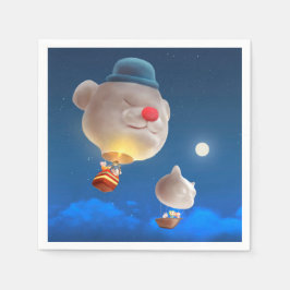 Night Sky Balloon Adventure Serviette