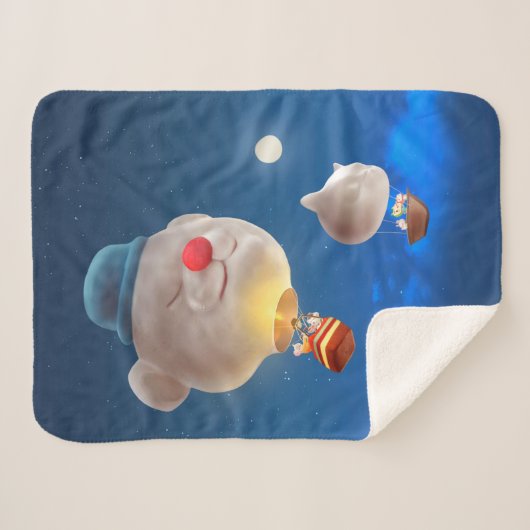 Night Sky Balloon Adventure Sherpadecke (Vorderseite (Horizontal))