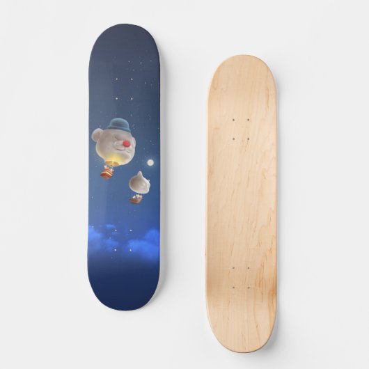 Night Sky Balloon Adventure Skateboard (Vorderseite)