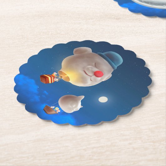 Night Sky Balloon Adventure Untersetzer (angewinkelt)