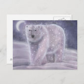 Night Sky Bear Polar Bären Fantasy Wildlife Art Co Postkarte (Vorne/Hinten)