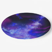 Night Sky Blue Paper Plate Pappteller (Schrägansicht)