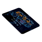 Night Sky Blue Rose Gold Leaf Ihre Schönheit Sweet Magnet (Rechte Seite)