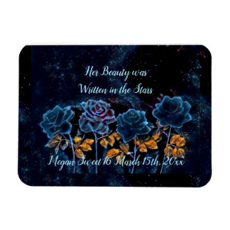 Night Sky Blue Rose Gold Leaf Ihre Schönheit Sweet Magnet