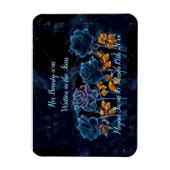 Night Sky Blue Rose Gold Leaf Ihre Schönheit Sweet Magnet (Vertikal)