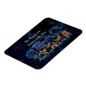 Night Sky Blue Rose Gold Leaf Ihre Schönheit Sweet Magnet (Linke Seite)