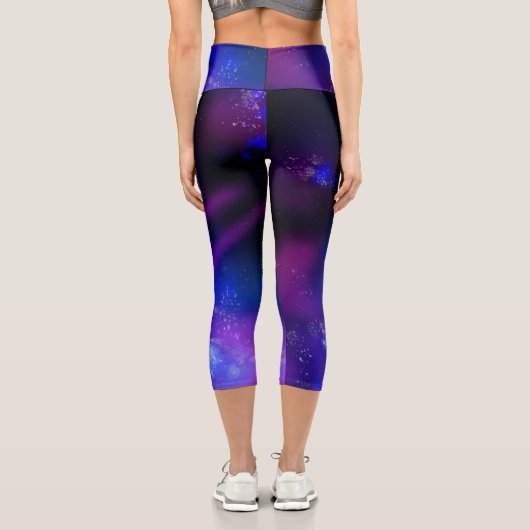 Night Sky Blue Sapphire Capri Leggings (Rückseite)