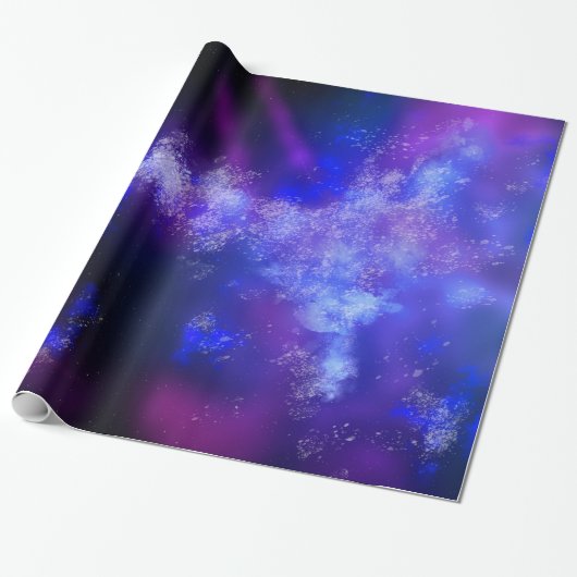 Night Sky Blue Sapphire Wrapping Paper Geschenkpapier (Ungerollt)