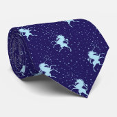 Night Sky Blue Unicorn Muster Krawatte (Gerollt)