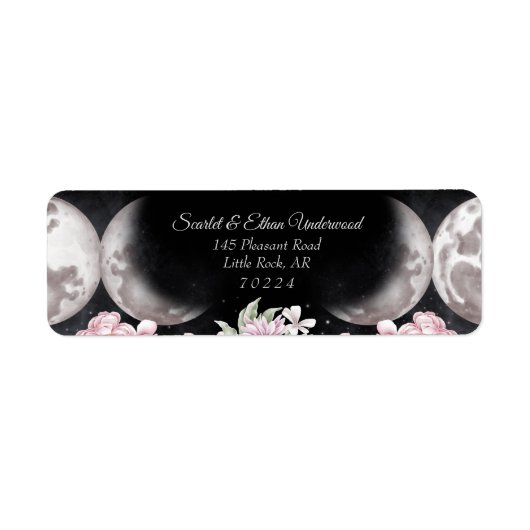 Night Sky Boho Triple Moon Rücksendeadresse (Vorne)