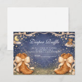 Night Sky Boots And Bows Diapper Raffle Begleitkarte (Vorne/Hinten)