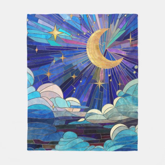 Night Sky - Digital Art Mosaik Fleecedecke (Vorderseite)