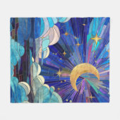 Night Sky - Digital Art Mosaik Fleecedecke (Vorderseite (Horizontal))