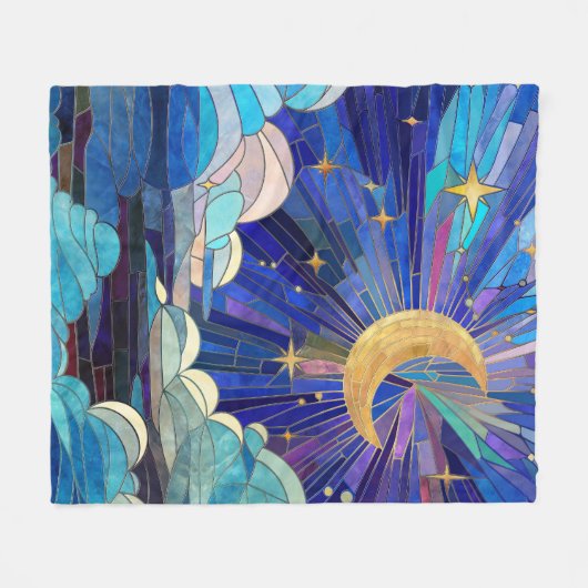 Night Sky - Digital Art Mosaik Fleecedecke (Vorderseite (Horizontal))