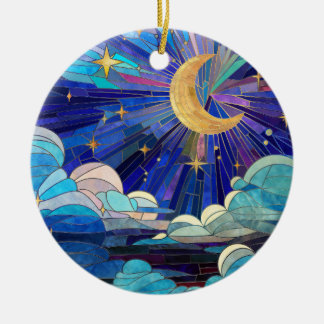 Night Sky - Digital Art Mosaik Keramik Ornament