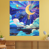 Night Sky - Digital Art Mosaik Leinwanddruck (Insitu (Wohnzimmer))