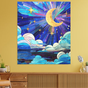 Night Sky - Digital Art Mosaik Leinwanddruck