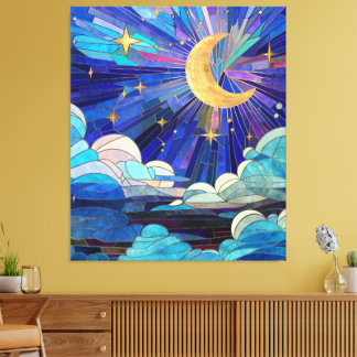 Night Sky - Digital Art Mosaik Leinwanddruck