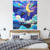 Night Sky - Digital Art Mosaik Leinwanddruck (Insitu (Schlafzimmer))