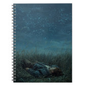 Night Sky Dreamer Grassfield Notebook Notizblock (Vorderseite)