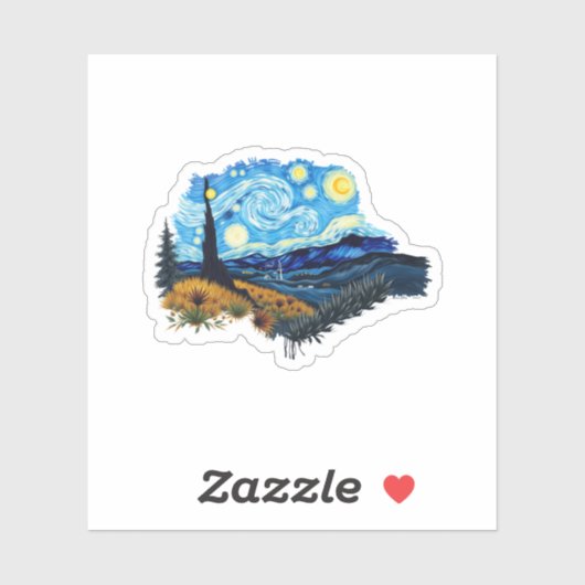 Night Sky Dreamscape: Ein Wirbelwind der Farbe Aufkleber (Blatt)