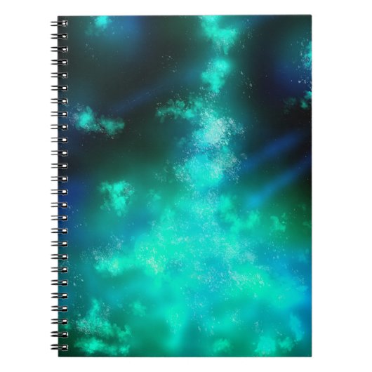 Night Sky Emerald Dance Notebook Notizblock (Vorderseite)
