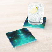 Night Sky Emerald Glass Untersetzer (Schrägansicht)