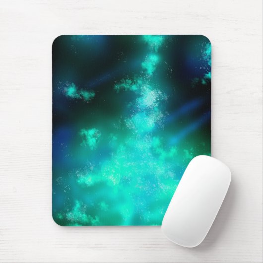 Night Sky Emerald Green Mouse Pad Mousepad (Mit Mouse)