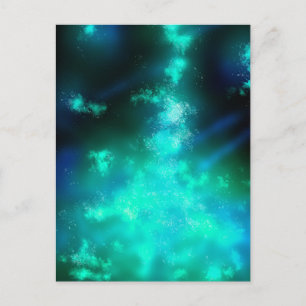 Night Sky Emerald Green Postcard Postkarte
