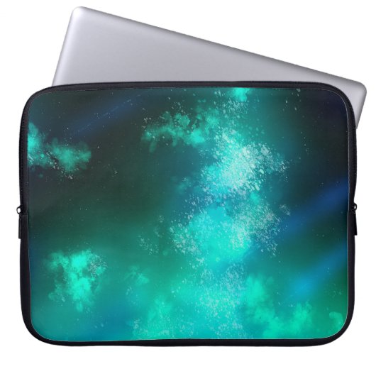 Night Sky Emerald Laptop Bag Laptopschutzhülle (Vorderseite)