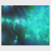 Night Sky Emerald Wrapping Paper Geschenkpapier (Flach)
