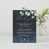 Night Sky Eucalyptus Minimalistisch Napkin Vielen Menükarte (Stehend Vorderseite)