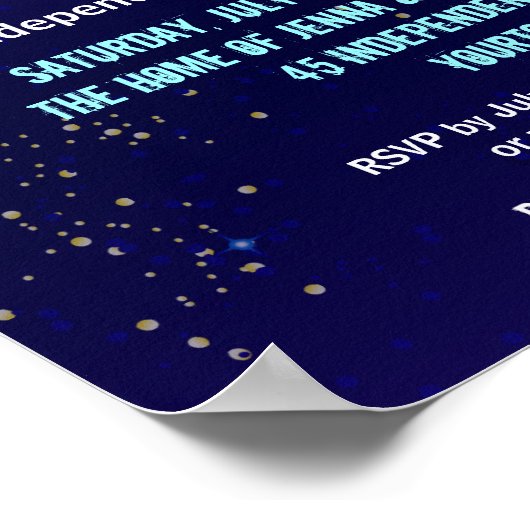 Night Sky Fireworks 4. Juli Event Poster (Ecke)